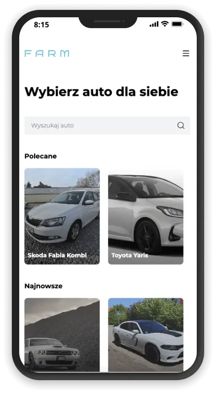Farn Rent A Car - website screenshot