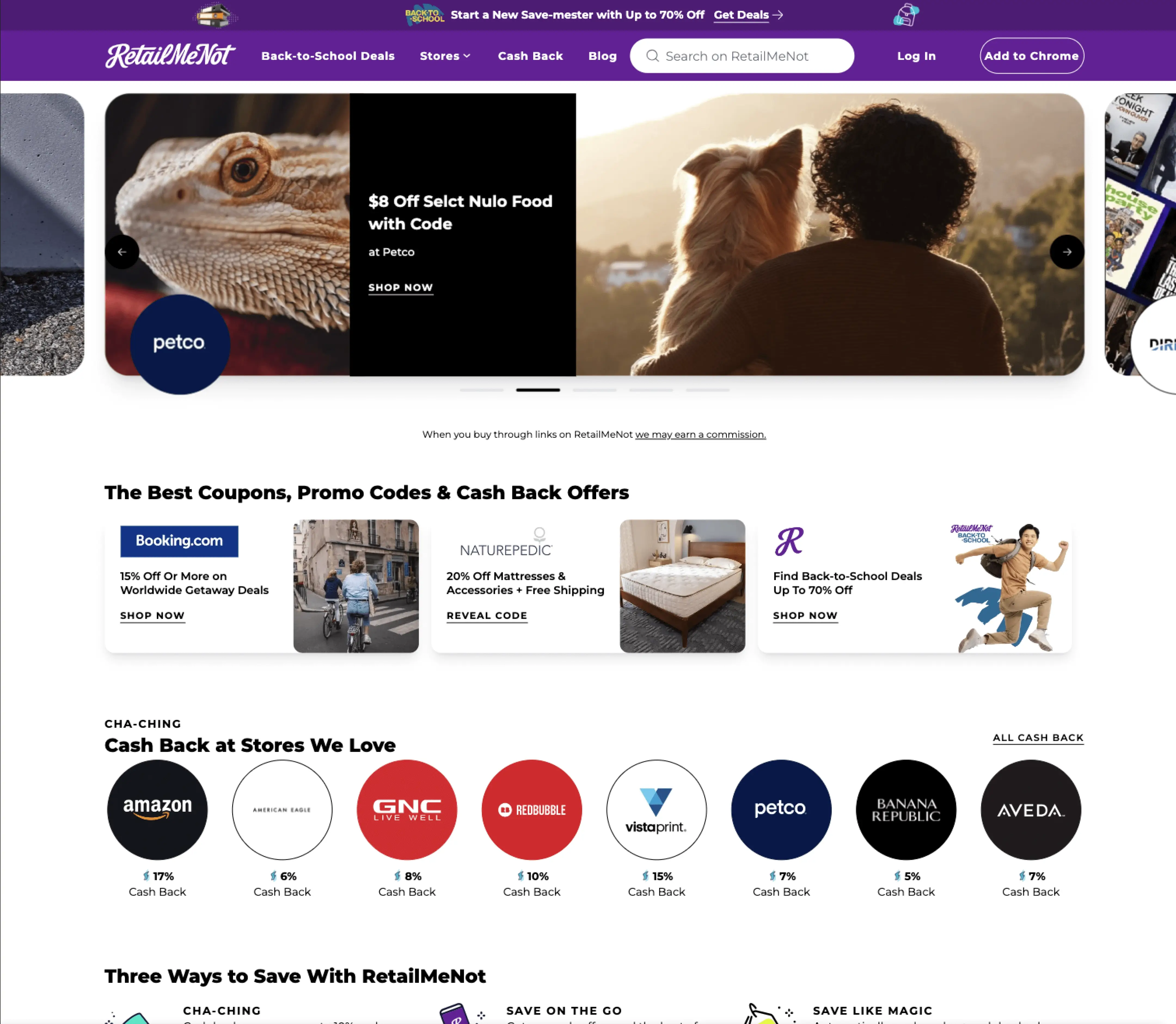 Retail Me Not - website screenshot